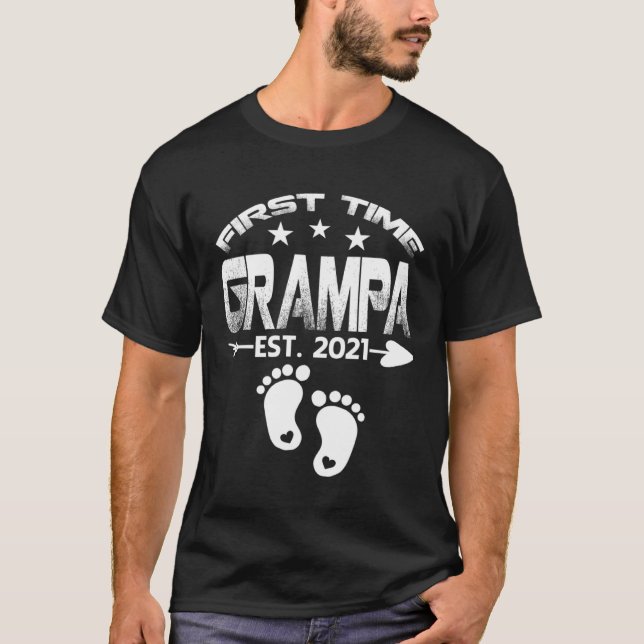 First Time Grampa 2021 New Grampa to be  Baby T-Shirt (Front)