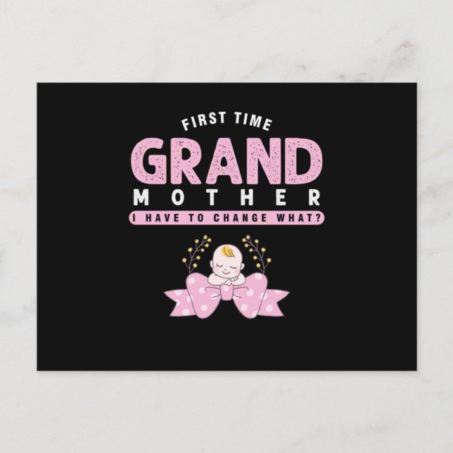 First Time Grand Mother To Be Gift Postcard (Front)
