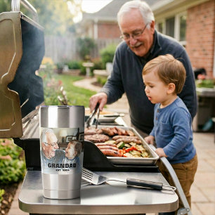 First Time Grandad Est Photo Present Insulated Tumbler
