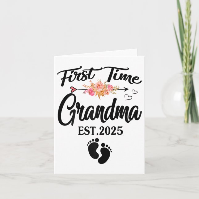 First Time Grandma 2025 Mothers Day Promoted To Gr Card (Front)