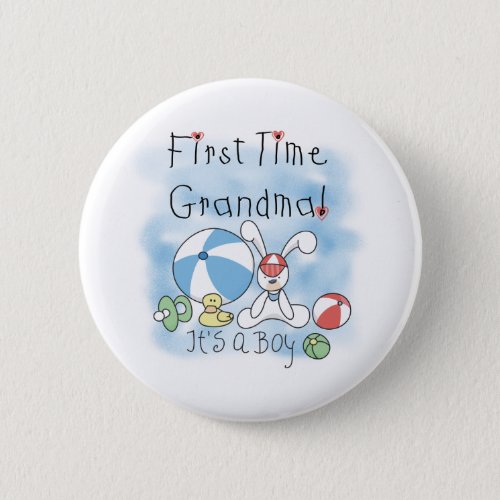 First Time Grandma Baby Boy Pinback Button