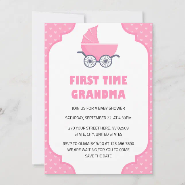 First Time Grandma Baby Shower Invitation Zazzle