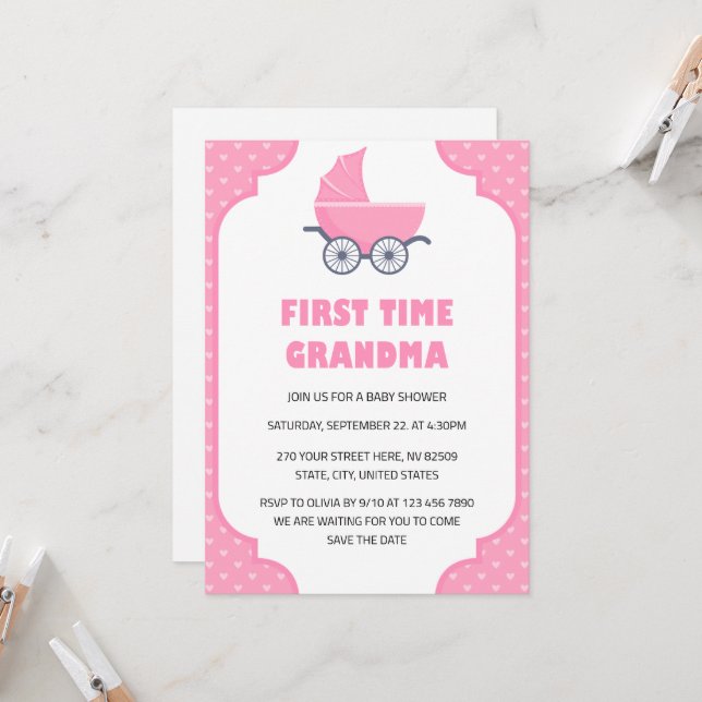 First Time Grandma Baby Shower Invitation Zazzle