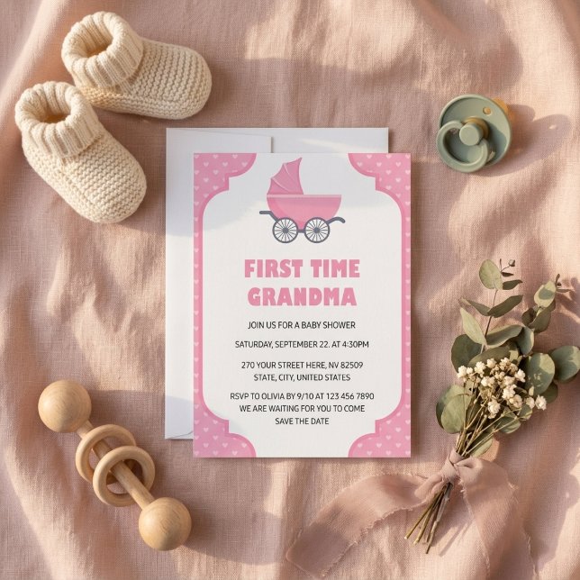 First Time Grandma Baby Shower Invitation (Creator Uploaded)