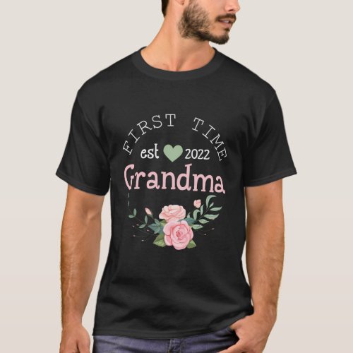 First Time Grandma Est 2022 Promoted To New Grandm T_Shirt