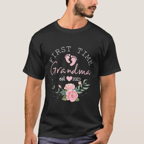 First Time Grandma Est 2023 Promoted To Great Gran T_Shirt