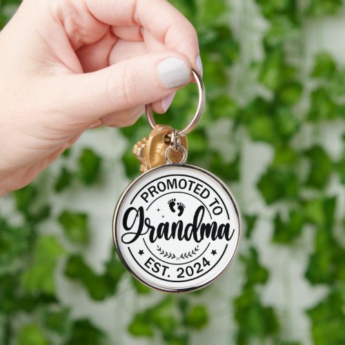 First Time Grandma Gifts _Promoted to Grandma 2024 Keychain