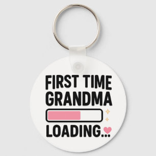 First Time Grandma Loading Keychain
