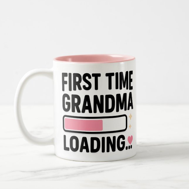 First Time Grandma Loading Two-Tone Coffee Mug (Left)