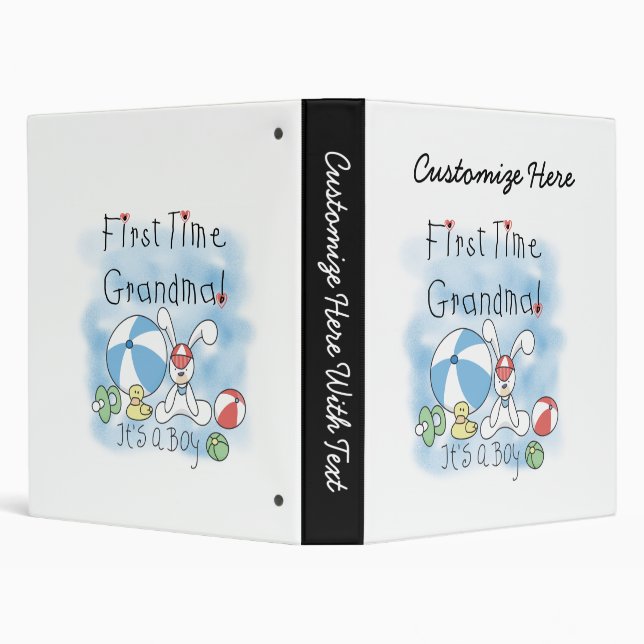 First Time Grandma of Boy Gifts 3 Ring Binder (Background)