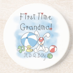 First Time Grandma of Boy Gifts Coaster