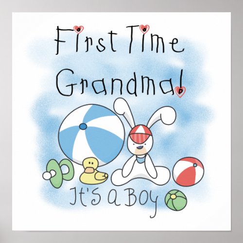 First Time Grandma of Boy Gifts Poster