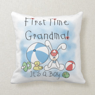 First Time Grandma of Boy Gifts Throw Pillow