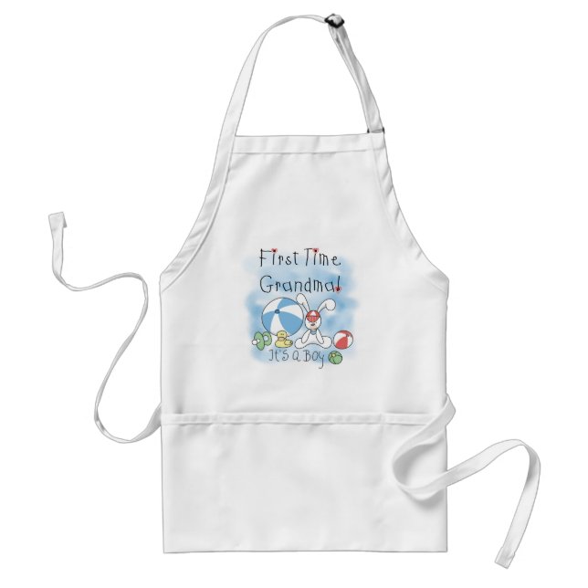 First Time Grandma of Boy Tshirts and Gifts Adult Apron (Front)