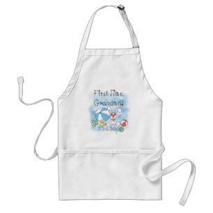 First Time Grandma of Boy Tshirts and Gifts Adult Apron