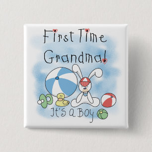 First Time Grandma of Boy Tshirts and Gifts Button