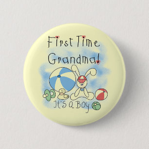 First Time Grandma of Boy Tshirts and Gifts Button