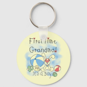First Time Grandma of Boy Tshirts and Gifts Keychain