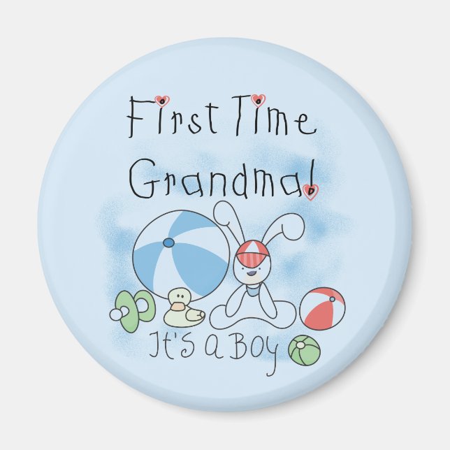 First Time Grandma of Boy Tshirts and Gifts Magnet (Front)