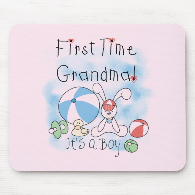 First Time Grandma of Boy Tshirts and Gifts Mouse Pad (Front)