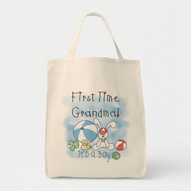 First Time Grandma of Boy Tshirts and Gifts Tote Bag (Front)