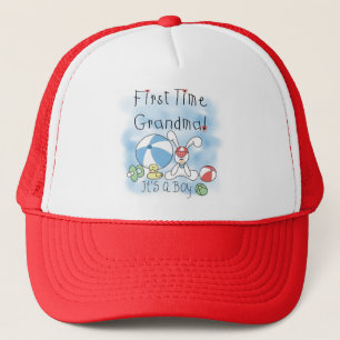 First Time Grandma of Boy Tshirts and Gifts Trucker Hat