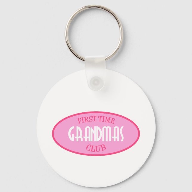 First Time Grandmas Club (Pink) Keychain (Front)