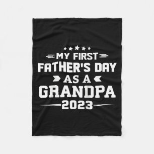 First Time Grandpa 2023 New Grandfather Fathers D Fleece Blanket