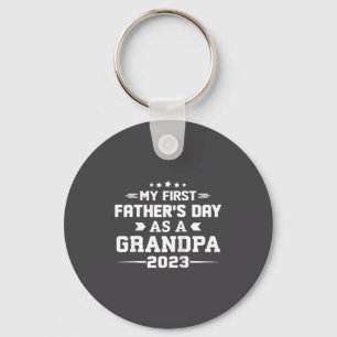 First Time Grandpa 2023 New Grandfather Fathers D Keychain
