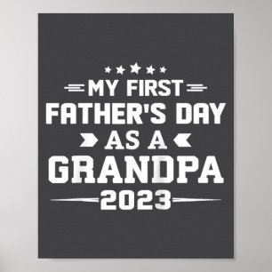 First Time Grandpa 2023 New Grandfather Fathers D Poster