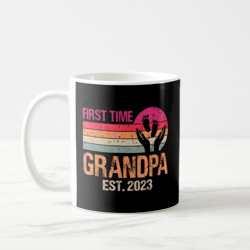 First Time Grandpa 2023 Vintage Fathers Day  Coffee Mug