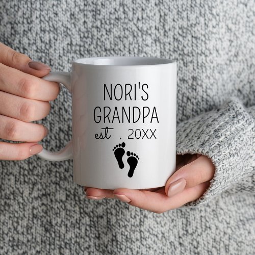 First Time Grandpa Est 2024 Gift For New Grandpa Mug