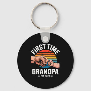 First Time Grandpa Est 2026 Baby Announcement Grea Keychain