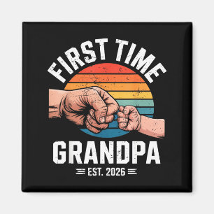 First Time Grandpa Est 2026 Baby Announcement Grea Magnet