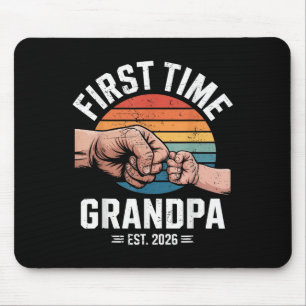 First Time Grandpa Est 2026 Baby Announcement Grea Mouse Pad