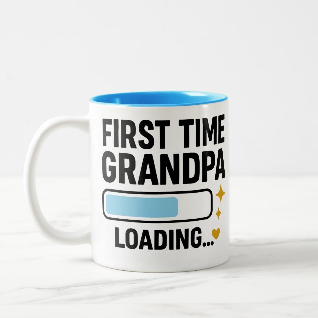 First Time Grandpa Loading Two-Tone Coffee Mug (Left)