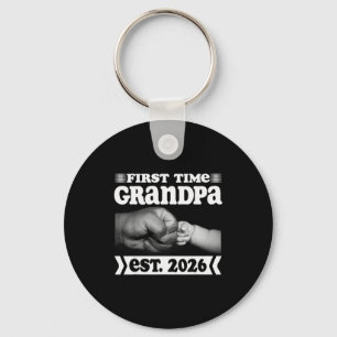 First Time Grandpa New Dad Est 2026 Shirt Fathers  Keychain