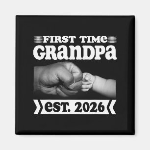 First Time Grandpa New Dad Est 2026 Shirt Fathers Magnet