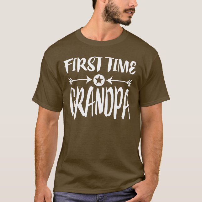 First Time Grandpa New Grandfather Gift T-Shirt (Front)