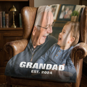 First Time Grandpa Promoted To Grandad Fleece Blanket