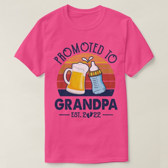 First Time Grandpa Promoted To Grandpa 2022 Father T-Shirt (Design Front)