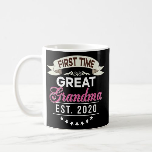 First Time Great Grandma Est 2020 New Dad Mom Coffee Mug