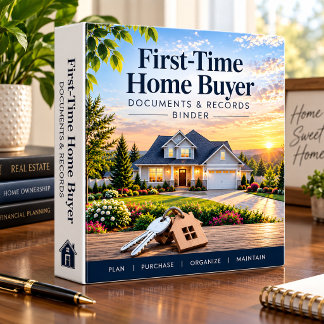 First Time Home Buyer Documents & Records 3 Ring Binder