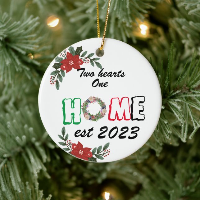 first time home owner Christmas  Ceramic Ornament (Tree)