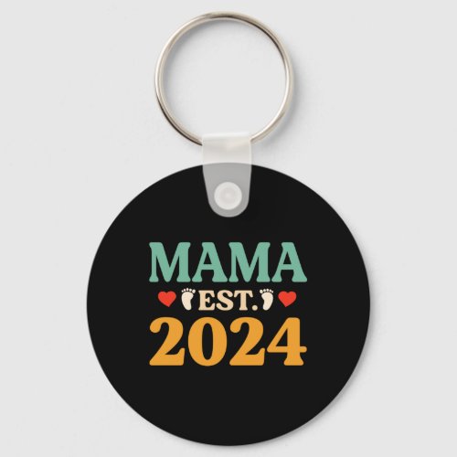 First Time Mama Est 2024 For Future Mama Funny New Keychain