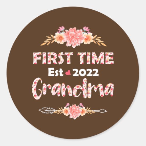 First Time Mimi Est 2022 Promoted to new Grandma Classic Round Sticker