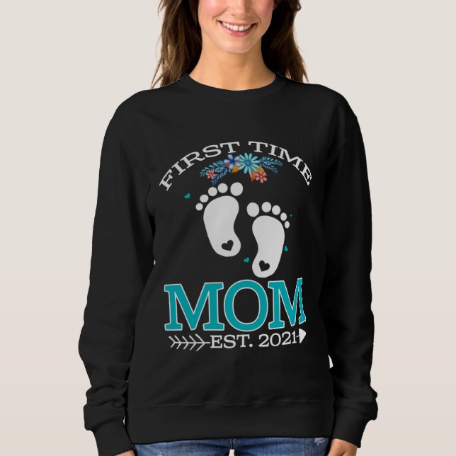 First Time Mom 2021 New Grandpa to be  Baby Sweatshirt (Front)