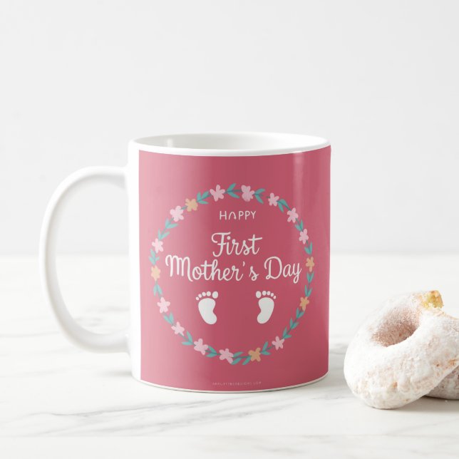 First-Time Mom – Bright & Joyful Coffee Mug (With Donut)