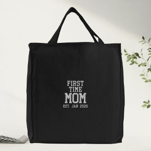 First Time Mom Custom Embroidered Bag