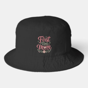First Time Mom Cute Floral Motherhood Design Bucket Hat